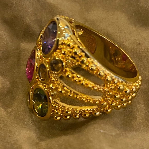 Fun Multi Color Statement Ring - Picture 2 of 2